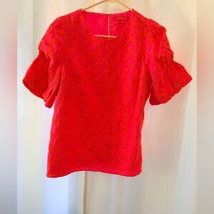 Women’s Medium Lily Pulitzer Eyelet Lace Top Hot Pink